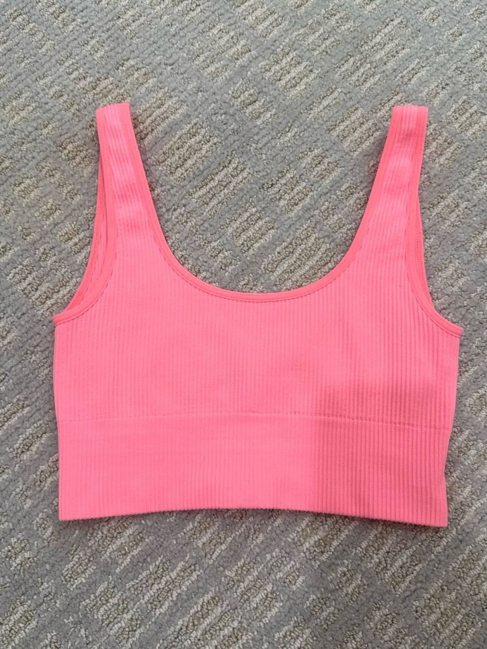 GAP Pink Ribbed Scoop-Neck Crop Tank